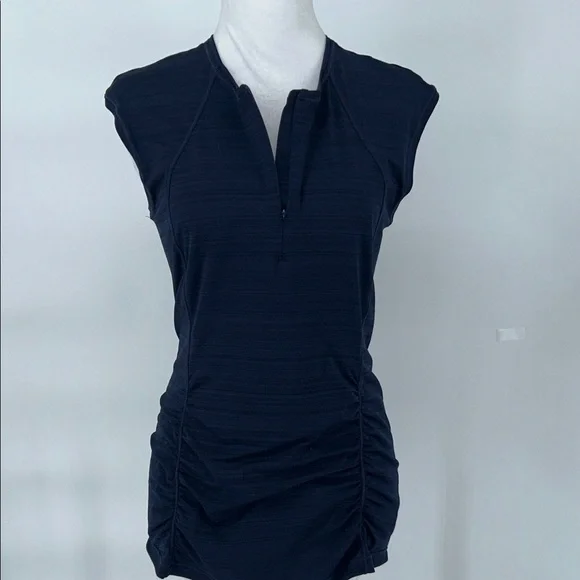 Athleta Women’s Small Sleeveless Athletic Tunic Top Ruched Performance Stretch - Picture 3 of 9